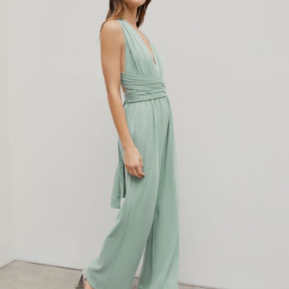 Cider Satin Cross Jumpsuit Small